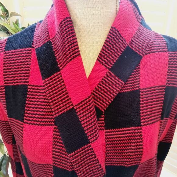CHAPS NEW BUFFALO PLAID SWEATER WITH ADJ WAIST SIZE LARGE - Picture 4 of 6